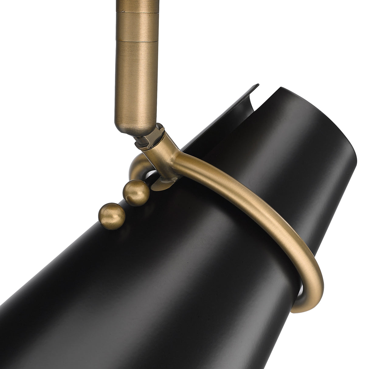 Reeva Semi-Flush in Modern Brass with Matte Black Shade