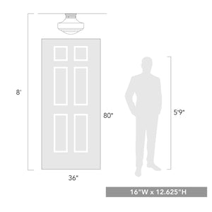 Ingalls Large Semi-Flush in Modern Brass and Clear Glass Shade