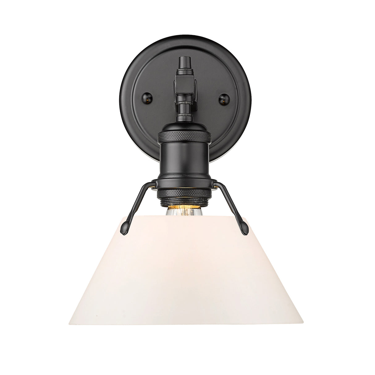 Orwell BLK 1 Light Bath Vanity in Matte Black with Opal Glass Shade