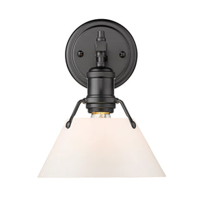 Orwell BLK 1 Light Bath Vanity in Matte Black with Opal Glass Shade