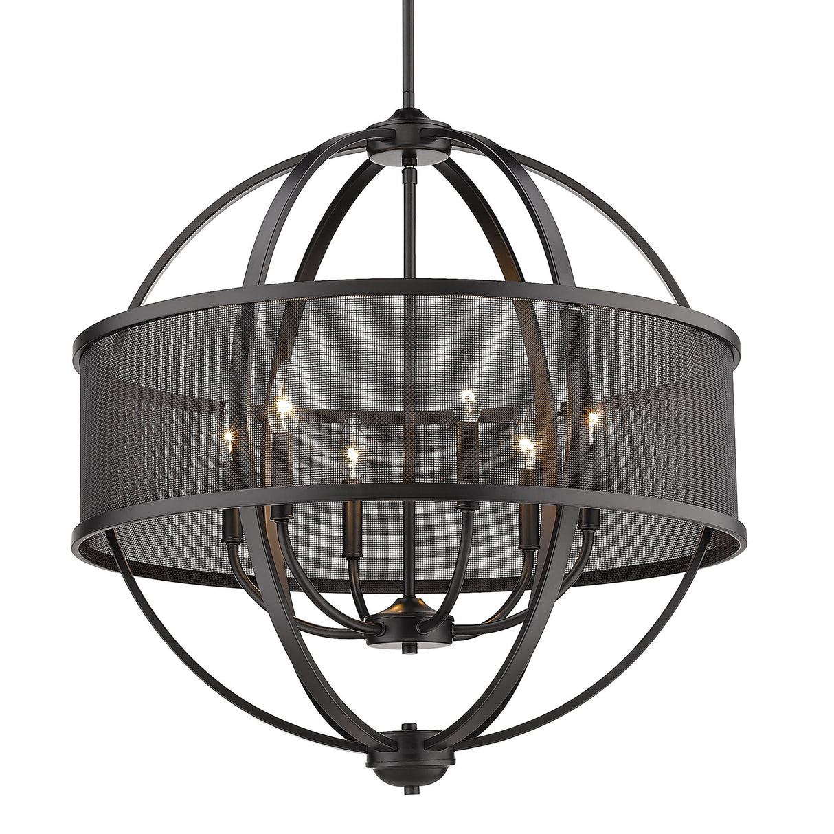 Colson BLK 6 Light Chandelier (with Matte Black shade) in Matte Black