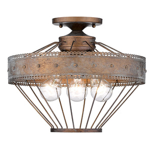 Ferris Semi-Flush in Copper Patina