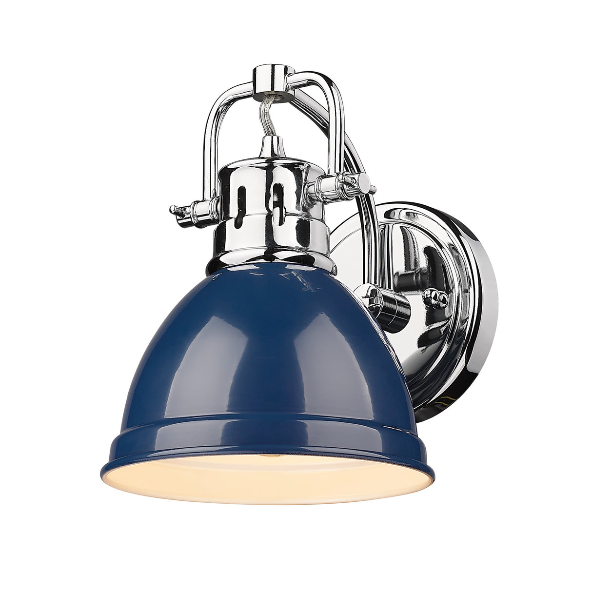 Duncan CH 1 Light Bath Vanity in Chrome with Navy Blue Shade