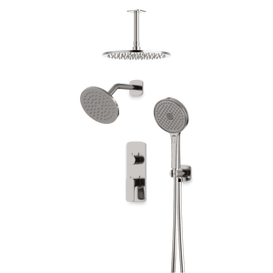 Artos Harmony Thermostatic Shower Trim Kit with Wall & Ceiling Mount Shower Head, Hand Shower Brushed Nickel – PS108TRBN