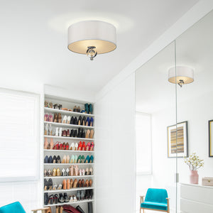 Cerchi Flush Mount in Chrome with Opal Satin Shade