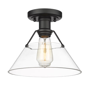 Orwell BLK Flushmount in Matte Black with Clear Glass Shade