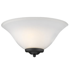 Multi-Family 1 Light Wall Sconce in Matte Black with Opal Glass