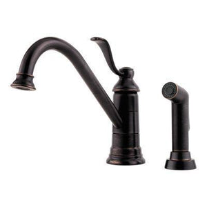 Portland 1-Handle Kitchen Faucet with Side Spray in Tuscan Bronze