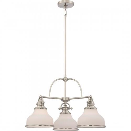 Quoizel GRT5103BN Grant Dinette  chandelier brsh  nikl 3lts Chandelier