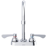 Gerber GC444555 Chrome Commercial Two Handle Centerset Lavatory Faucet W/ GOOSENECK...