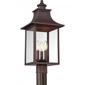 Quoizel CCR9010CU Chancellor Outdoor post lantern 10" copper bronze Outdoor Lantern