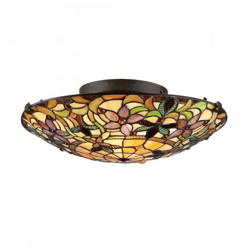 Quoizel TF1396SVB Kami Flush mount  tiff vintage bronze 17"d Flush Mount
