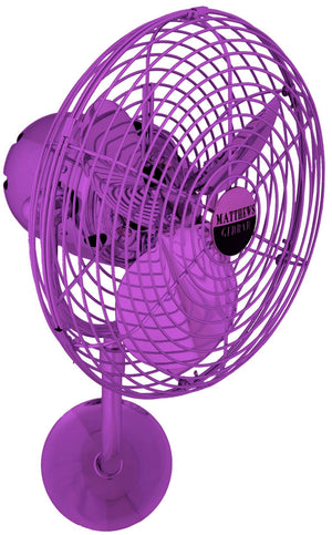 Matthews Fan MP-LTPURPLE-MTL Michelle Parede vintage style wall fan in Ametista (Purple) finish.