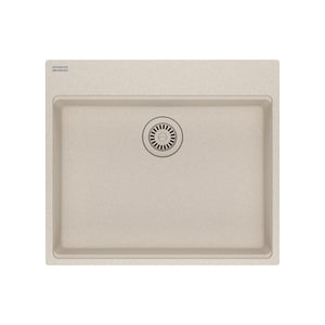 FRANKE MAG61023ADA-CHA Maris Topmount 25-in x 22-in Granite ADA Single Bowl Kitchen Sink in Champagne In Champagne