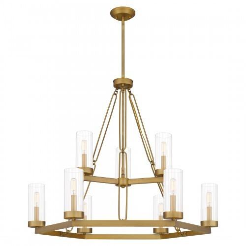 Quoizel VLS5036AB Valens Chandelier 9 lights aged brass Chandelier