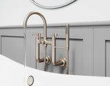 Tisbury Wall Mount 2-Handle Tub Filler with Hand Shower in Brushed Nickel