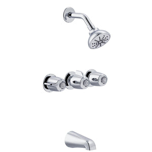 Gerber G0048030 Chrome Classics Three Handle Threaded Escutcheon Tub & SHOWE...