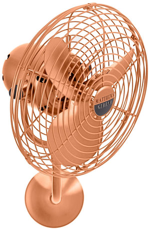 Matthews Fan MP-BRCP-MTL Michelle Parede vintage style wall fan in brushed copper finish.