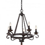 Quoizel NBE5005RK Noble Chandelier 5-light rustic black Chandelier