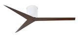 Matthews Fan EKH-WH-WN Eliza-H 3-blade ceiling mount paddle fan in Gloss White finish with walnut ABS blades.