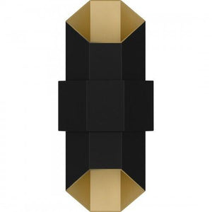 Quoizel CHS8307MBKG Chasm Outdoor wall led light matte black gold Outdoor Lantern