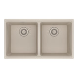 FRANKE MAG1201414-CHA Maris Undermount 31-in x 17.81-in Granite Double Bowl Kitchen Sink in Champagne In Champagne
