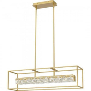 Quoizel PCDZ136SGD Dazzle Linear chandelier led light soft gold Island Light