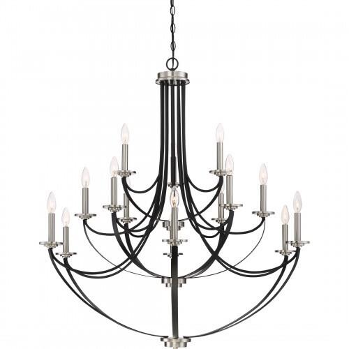 Quoizel ANA5015K Alana 15 light chandelier mystic blk Chandelier