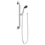 Gerber G0044735CW White Ada Compliant Grab Bar W/ 2 Function Handshower 2.5GPM
