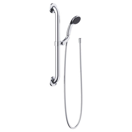 Gerber G0044735CW White Ada Compliant Grab Bar W/ 2 Function Handshower 2.5GPM