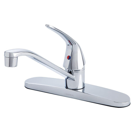 Gerber G0040210W Chrome Maxwell Se Single Handle Kitchen Faucet W/out Spray & W/ ...