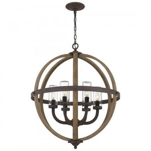 Quoizel FSN3525RK Fusion Outdoor pendant 6 light rustic black Pendant