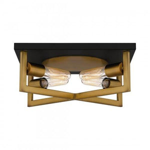 Quoizel QFL5353AB Brunson Flushmount 4 lights aged brass Flush Mount