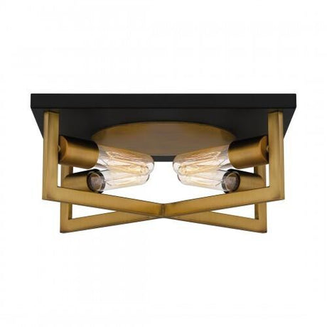 Quoizel QFL5353AB Brunson Flushmount 4 lights aged brass Flush Mount