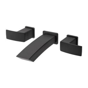 Pfister Black Kenzo Wall Mount Widespread Bath Faucet LG49-DF3B