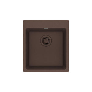FRANKE MAG61015-MOC Maris Dual Mount 17.31-in x 19.69-in Granite Single Bowl Bar / Prep Sink in Mocha In Mocha