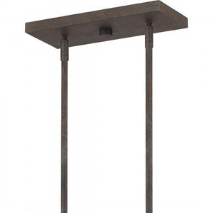 Quoizel FNN542RK Finn Linear chandelier 5 light rustic black Island Light