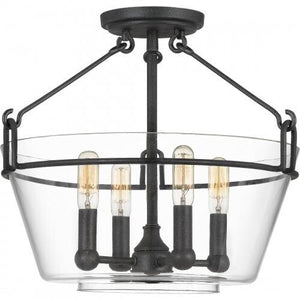 Quoizel WEL1717GK Wells Semi-flush mount 4 light grey ash Semi-Flush Mount