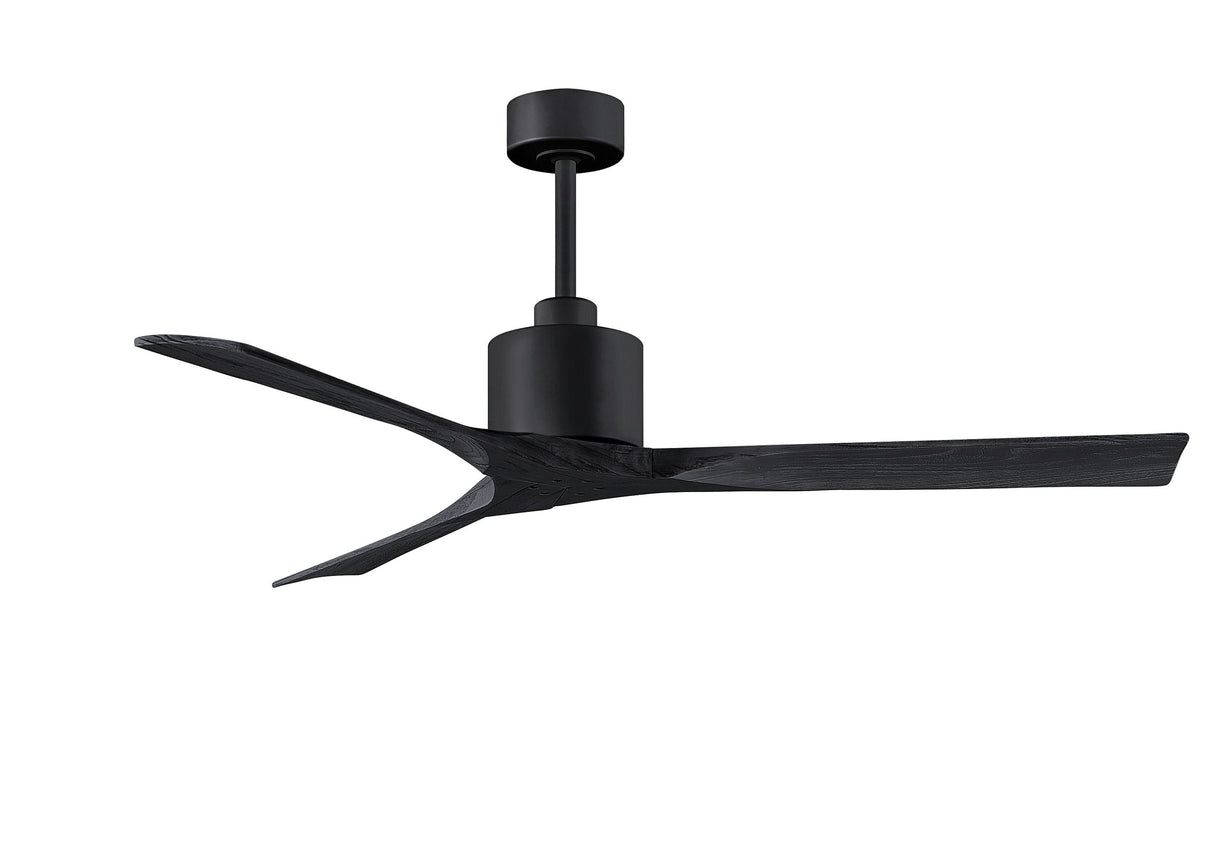 Matthews Fan NK-BK-BK-60 Nan 6-speed ceiling fan in Matte Black finish with 60” solid matte black wood blades