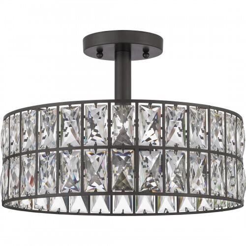 Quoizel QF4046WT Coffman Semi-flush mount 3 light western bronze Semi-Flush Mount