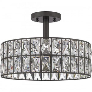 Quoizel QF4046WT Coffman Semi-flush mount 3 light western bronze Semi-Flush Mount