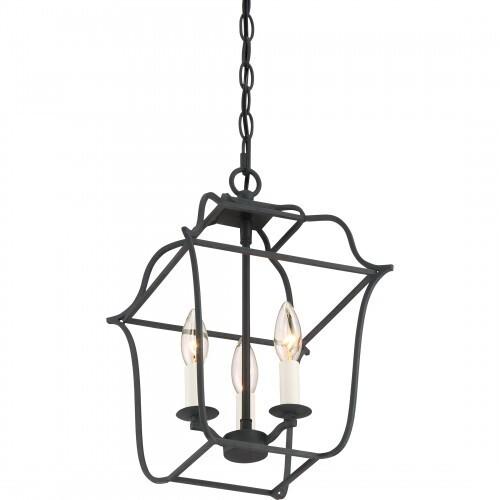 Quoizel GLY5203BA Gallery 3 light foyer ryl ebony Pendant