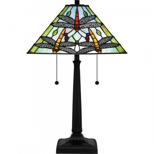 Quoizel TF16144MBK Tiffany Table lamp tiffany 2 lights matte black Table Lamp