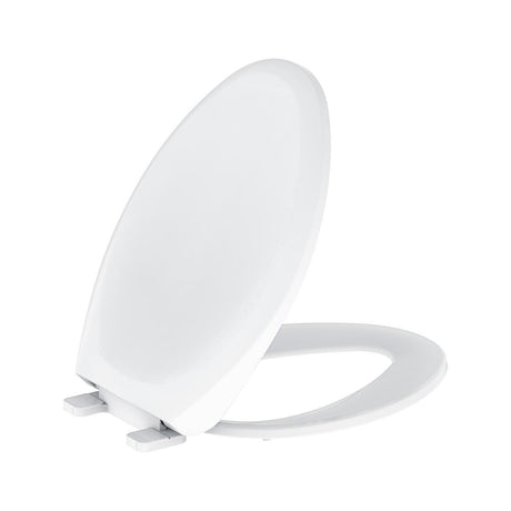 Gerber G0099216 White Adjustable Standard Elongated Toilet Seat With Cover
