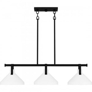 Quoizel BIK338MBK Brink Linear chandelier 3 lights matte black Island Light