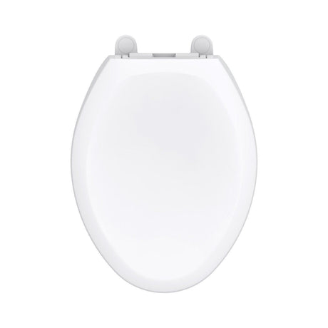 Gerber G0099849 White Adjustable Slow Close Elongated Toilet Seat With Cover
