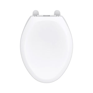 Gerber G0099849 White Adjustable Slow Close Elongated Toilet Seat With Cover