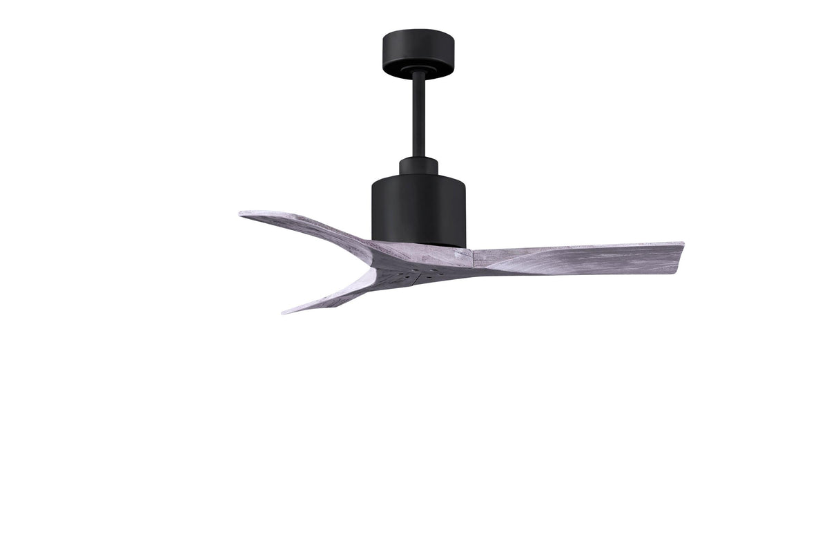 Matthews Fan NK-BK-BW-42 Nan 6-speed ceiling fan in Matte Black finish with 42” solid barn wood tone wood blades