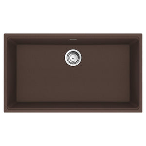 FRANKE MAG11031-MOC-S Maris Undermount 33-in x 18.94-in Granite Single Bowl Kitchen Sink in Mocha In Mocha