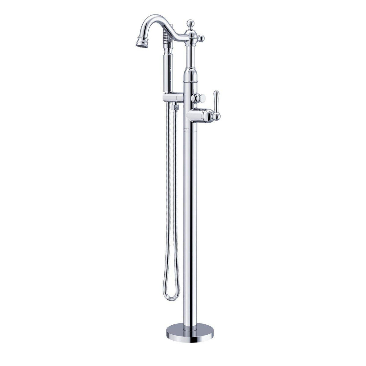 Gerber D300557T Chrome Traditional Floor Mount Tub Filler Trim Kit With Handshower